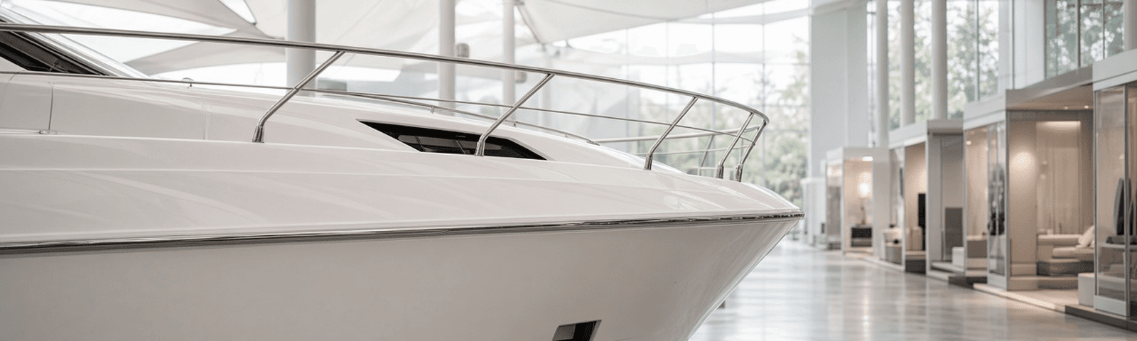 White motor yacht bow